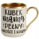 Kubek Premium Złoty Ecru Dzień Matki Dla Mamy Prezent Kubek Pełny