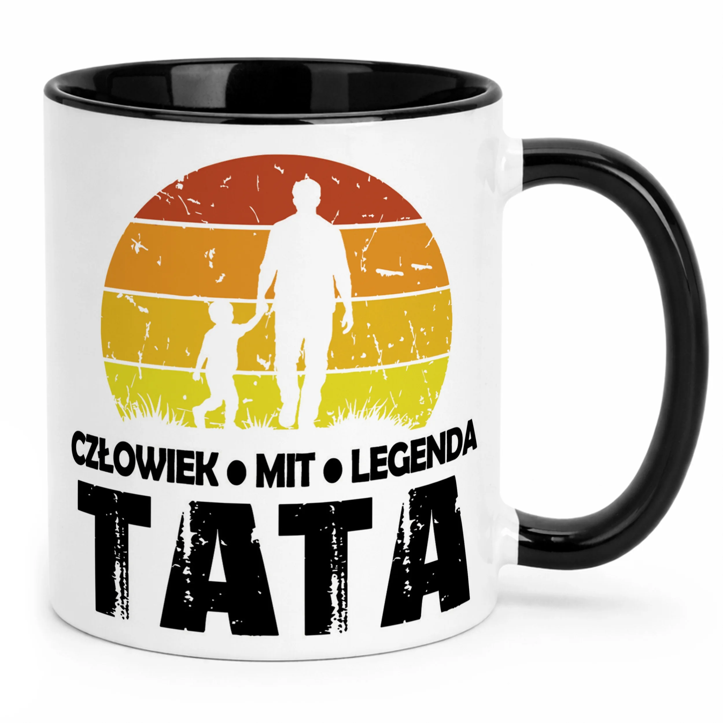 Kubek Czarny Dzień Ojca Dla Taty Człowiek Mit Legenda Prezent