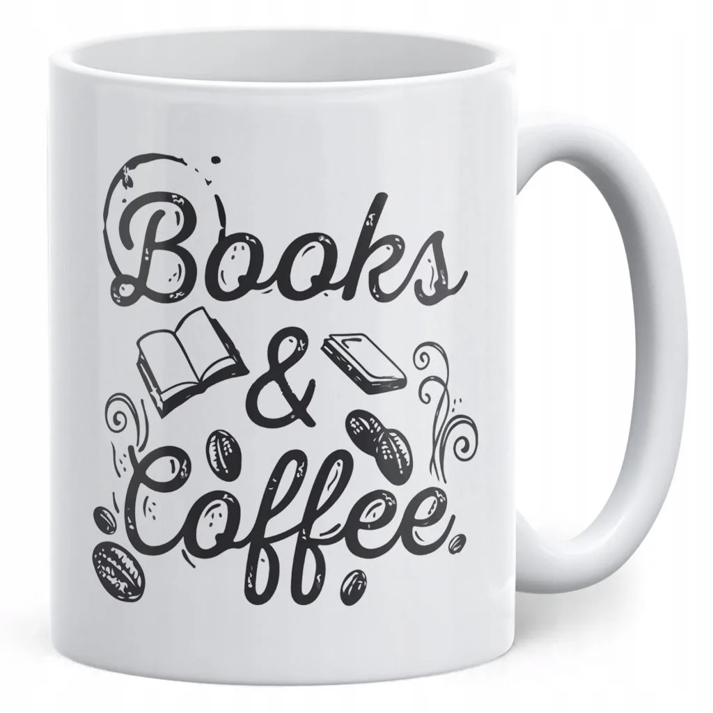 Kubek ceramiczny Coffee And Books Dla Fanów Czytania i Kawy