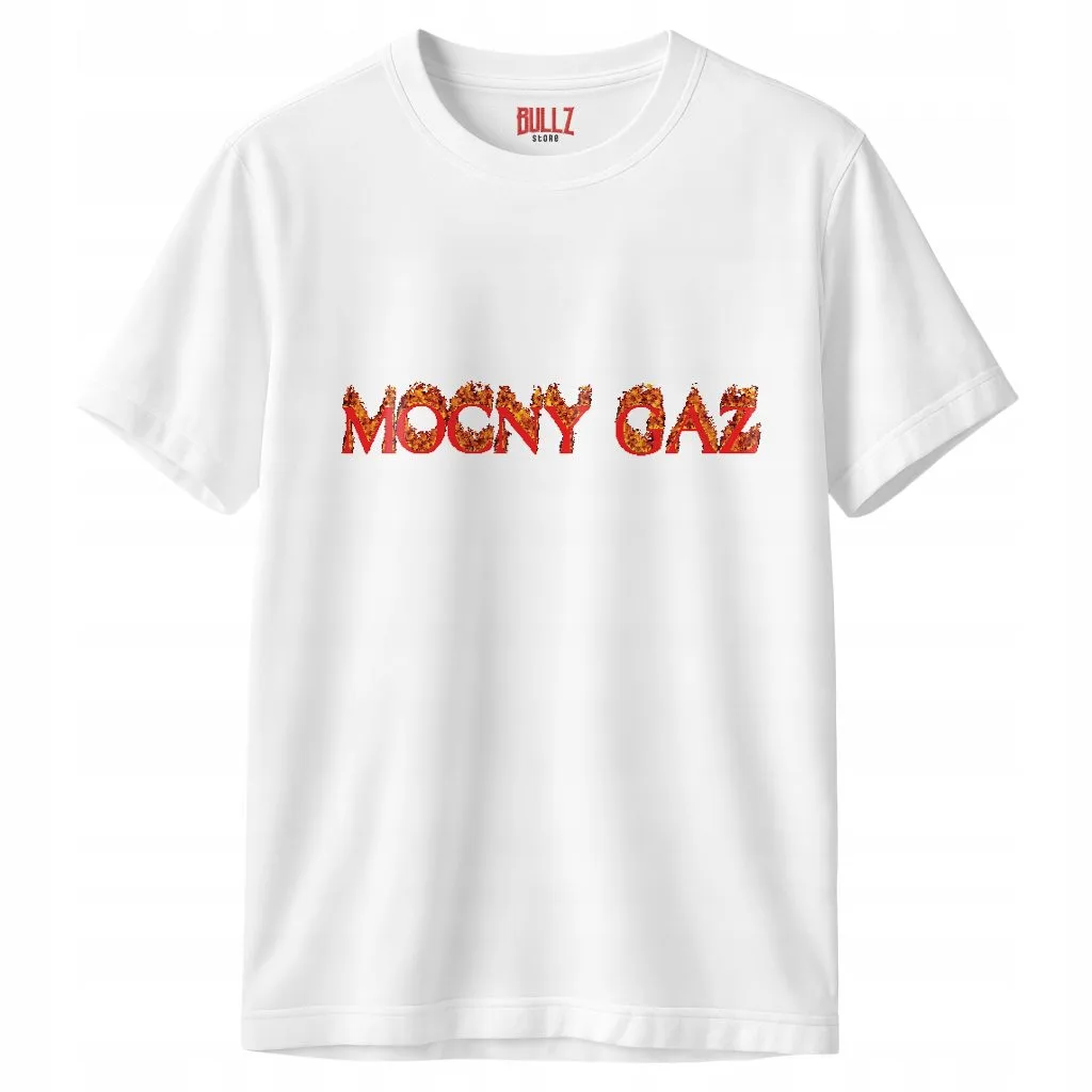 Koszulka biała męska Mocny Gaz Memy r. 3XL