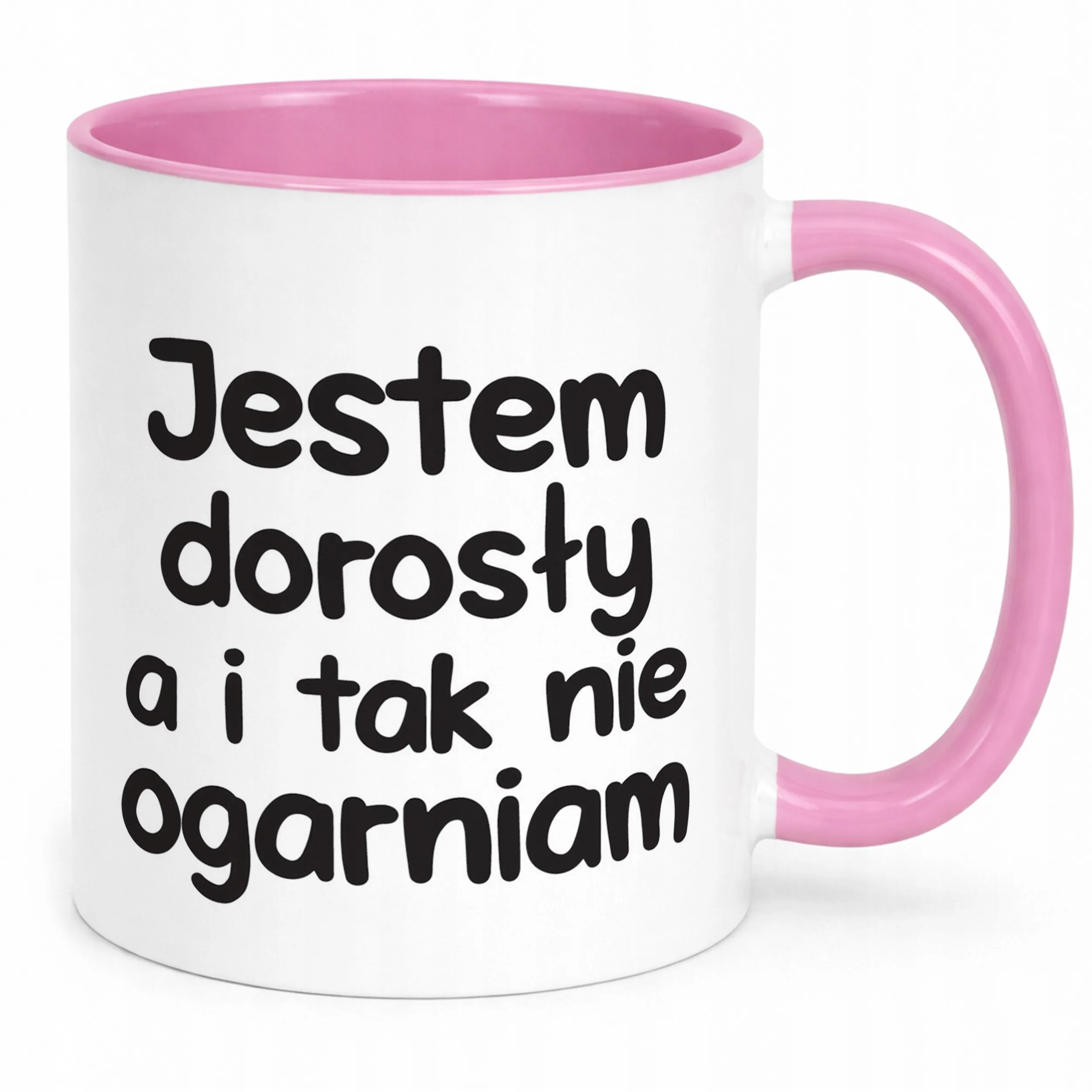Kubek Różowy Jestem Dorosły Nie Ogarniam Śmieszny Zabawny Prezent