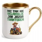 Kubek Premium Złoty Rolnik Dla Rolnika Traktor Zabawny Prezent