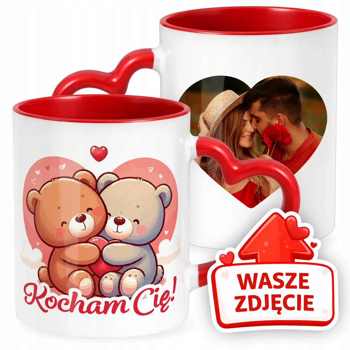 Kubek Walentynkowy Z Własnym Zdjęciem Serce Walentynki Prezent Upominek