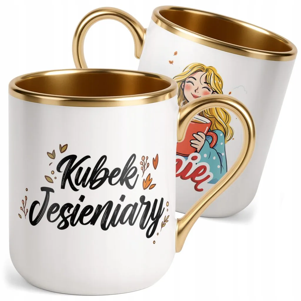 Kubek Premium Złoty Personalizowany Jesienny Jesieniara Prezent