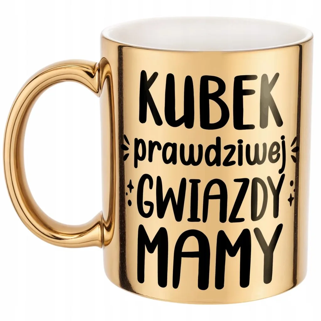 Złoty Kubek ceramiczny Dzień Matki Dla Mamy Kubek Prawdziwej Gwiazdy