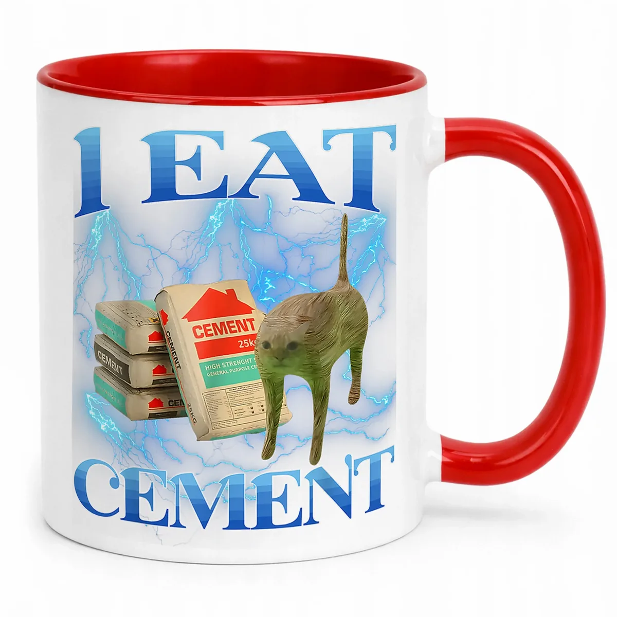 Kubek ceramiczny I Eat Cement viral tiktok brainrot mem