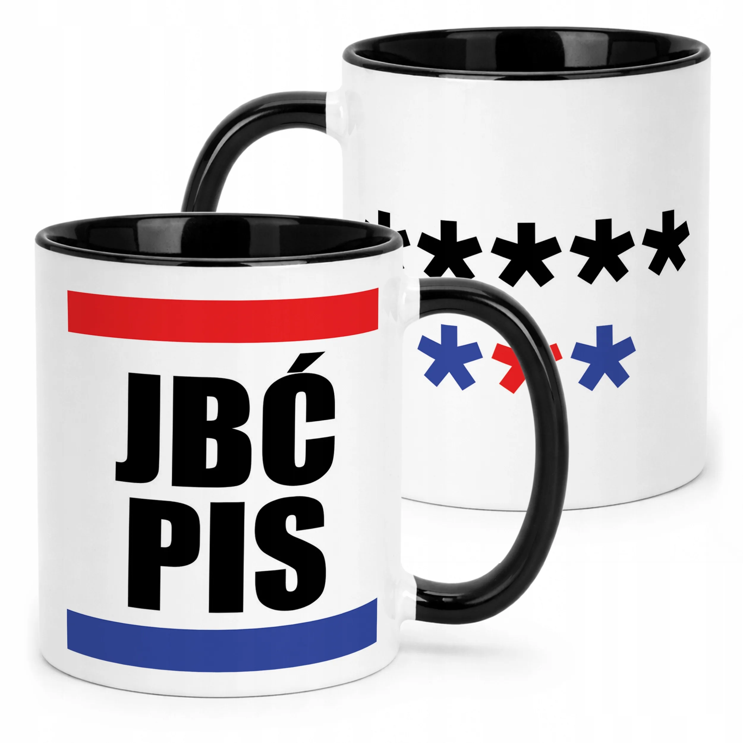 Kubek Czarny PIS 8 Gwiazdek Polityka Prezent Upominek
