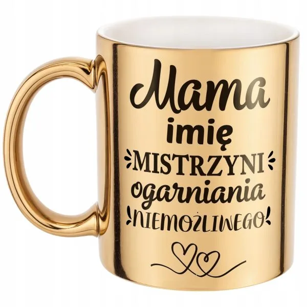 Złoty Kubek ceramiczny Personalizowany Dzień Matki Dla Mamy Prezent