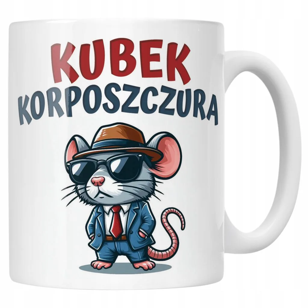 Kubek ceramiczny Kubek Korposzczura Praca Korporacja Zabawny Prezent
