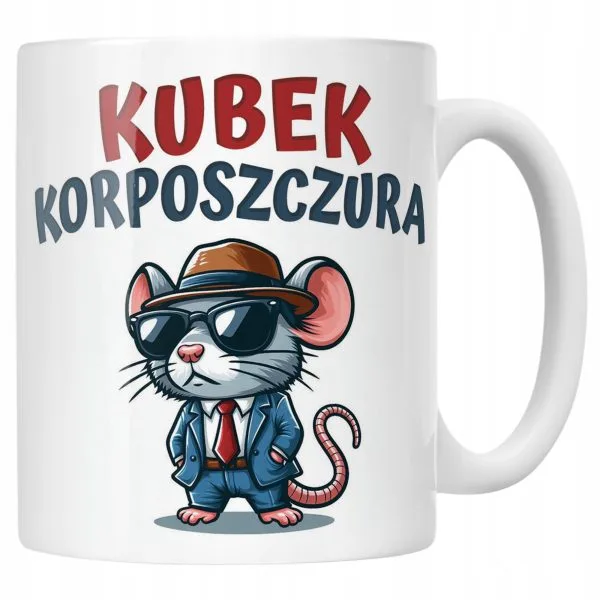 Kubek ceramiczny Kubek Korposzczura Praca Korporacja Zabawny Prezent