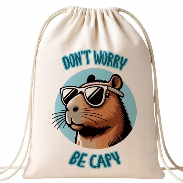 Plecak bawełniany Kapibara Capybara Zwierzak Prezent