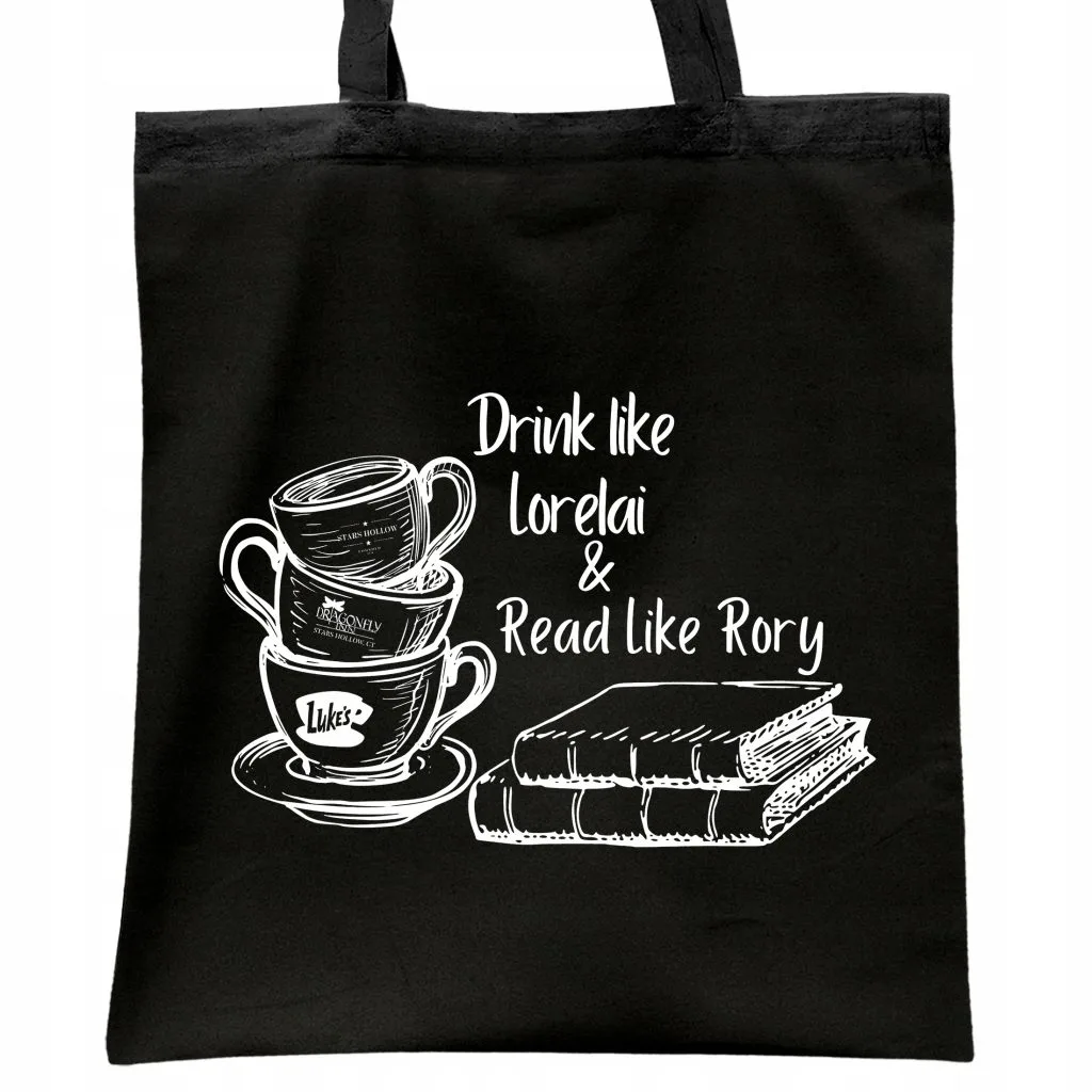 Torba bawełniana czarna na zakupy Gilmore Girls Dla Fanów Prezent