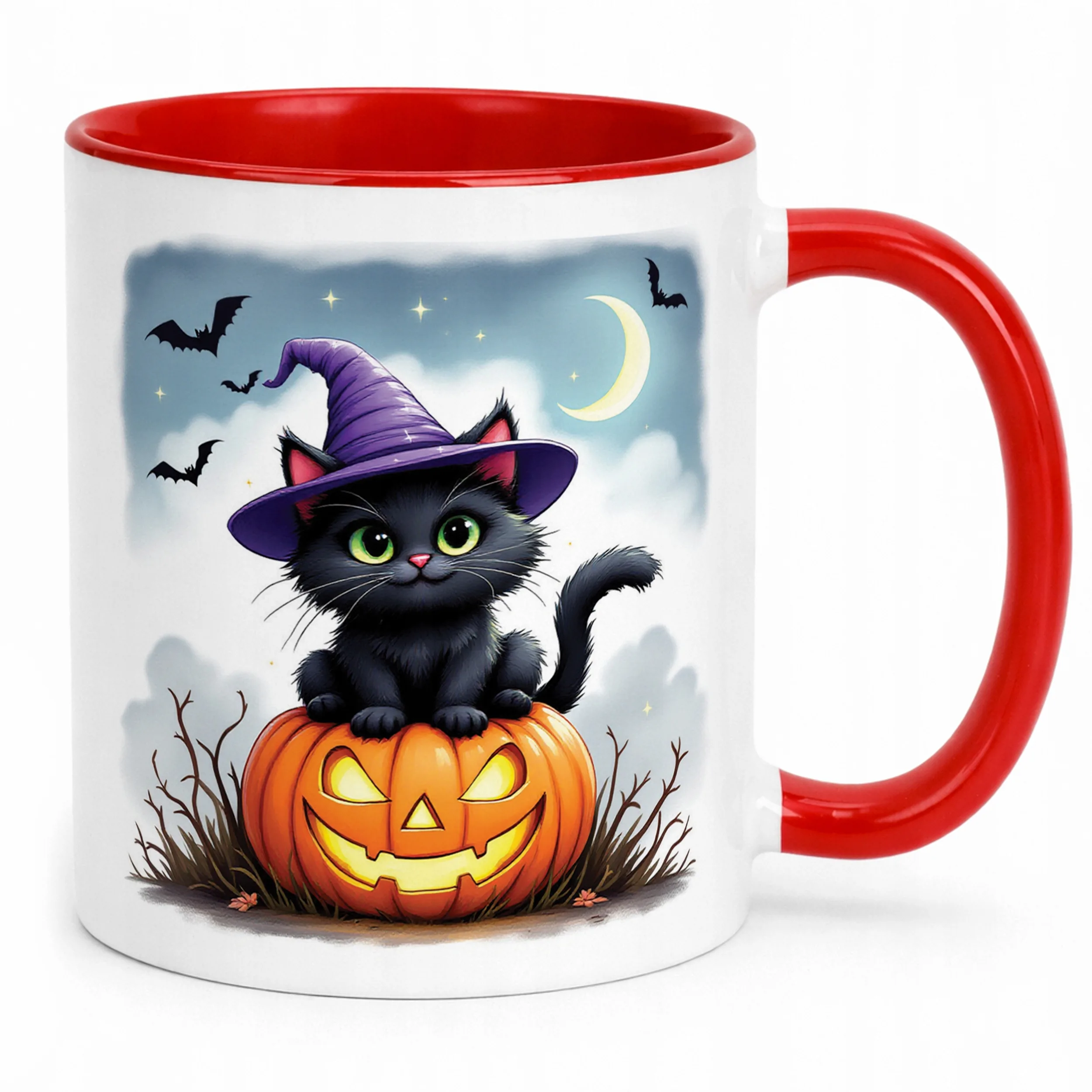 Kubek ceramiczny Halloween Kot Dynia Jesień Prezent Upominek