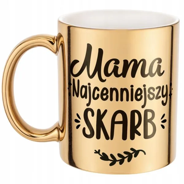 Złoty Kubek ceramiczny Dzień Matki Dla Mamy Mama Najcenniejszy Skarb
