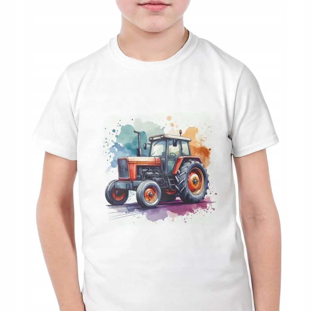 Koszulka biała dziecięca Dla Fanów Traktorów Rolników Traktor