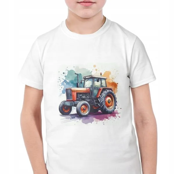 Koszulka biała dziecięca Dla Fanów Traktorów Rolników Traktor