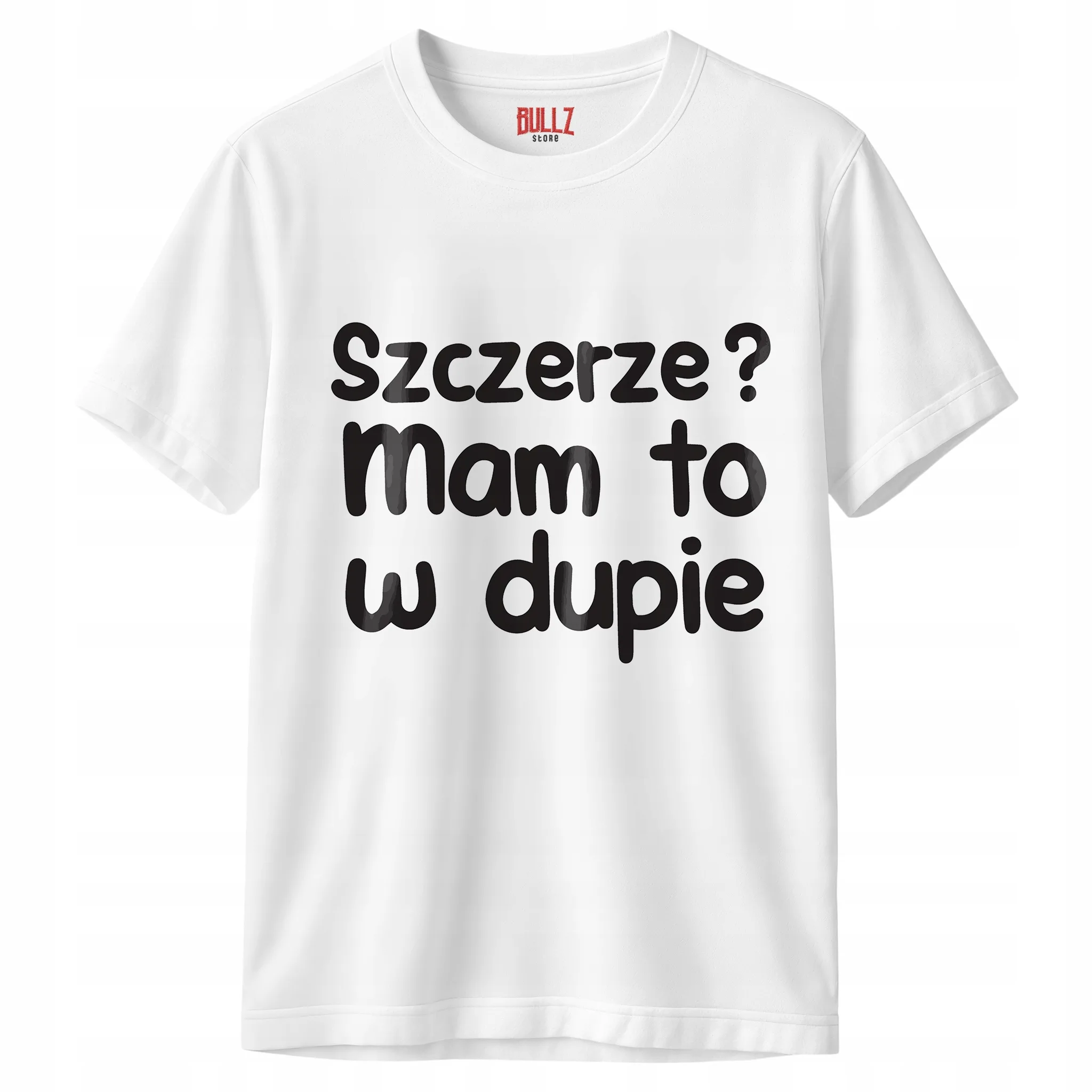 Koszulka biała męska Szczerze Mam To W D*pie Zabawny Prezent