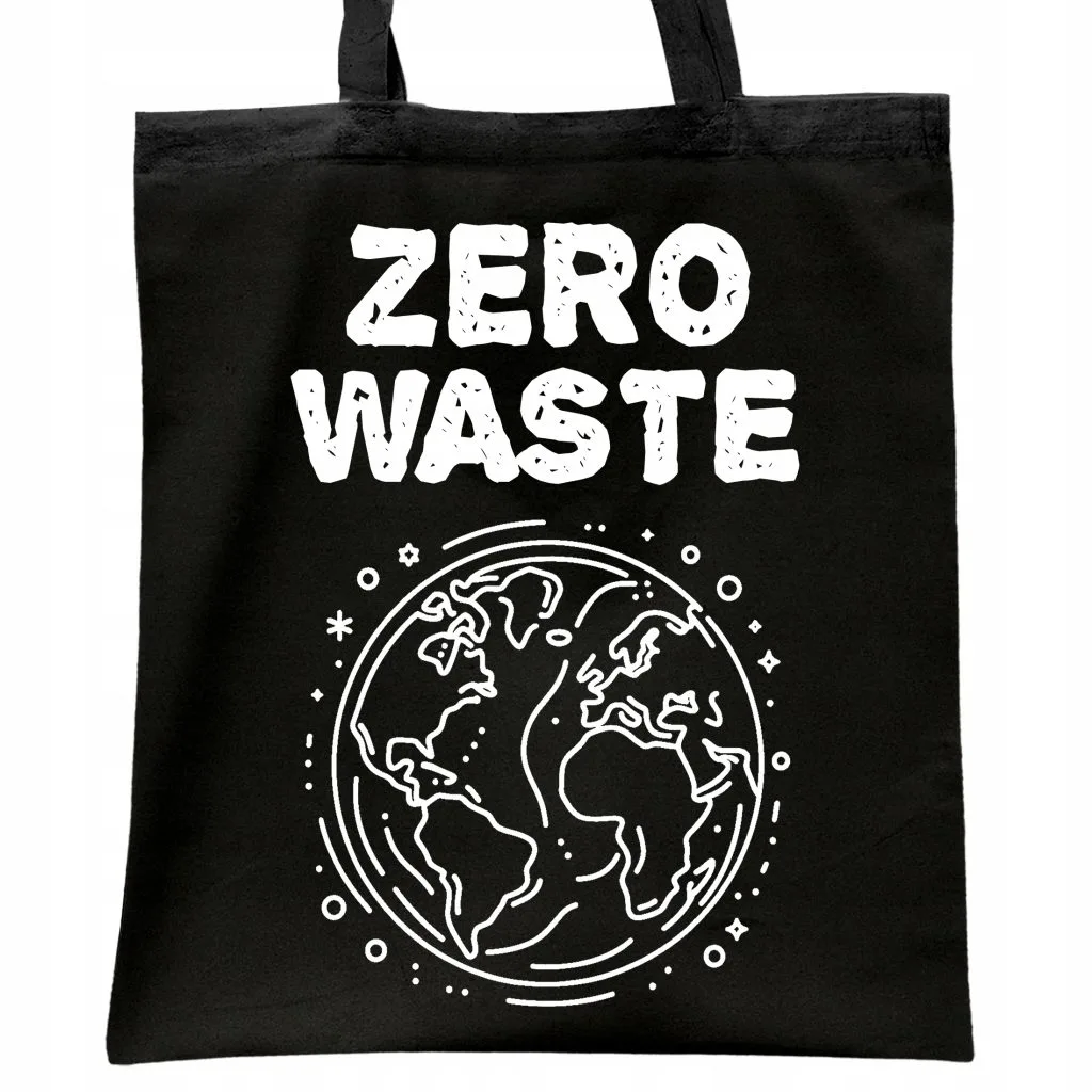 Torba bawełniana czarna na zakupy Eco Ekologia Przyroda Prezent