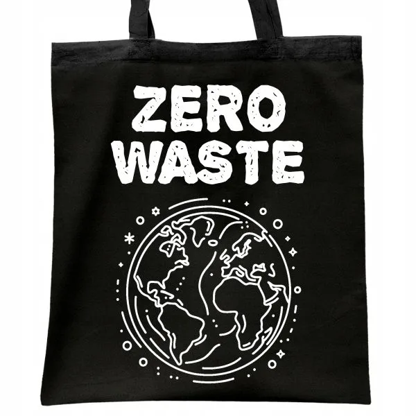 Torba bawełniana czarna na zakupy Eco Ekologia Przyroda Prezent