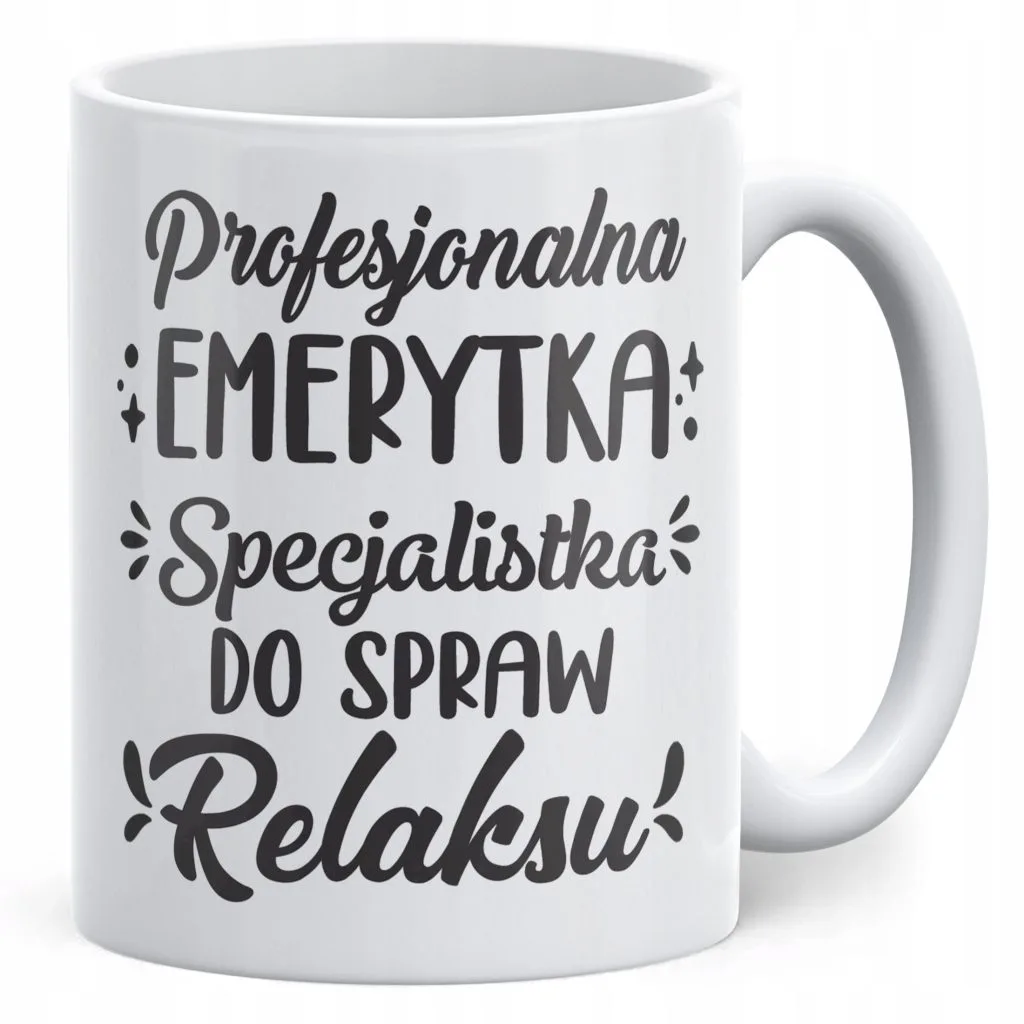 Kubek ceramiczny z okazji Emerytury Dla Emerytki Prezent Upominek