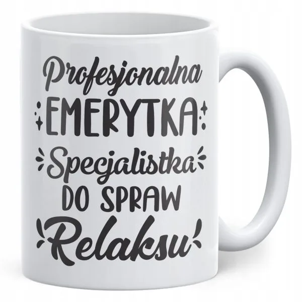 Kubek ceramiczny z okazji Emerytury Dla Emerytki Prezent Upominek