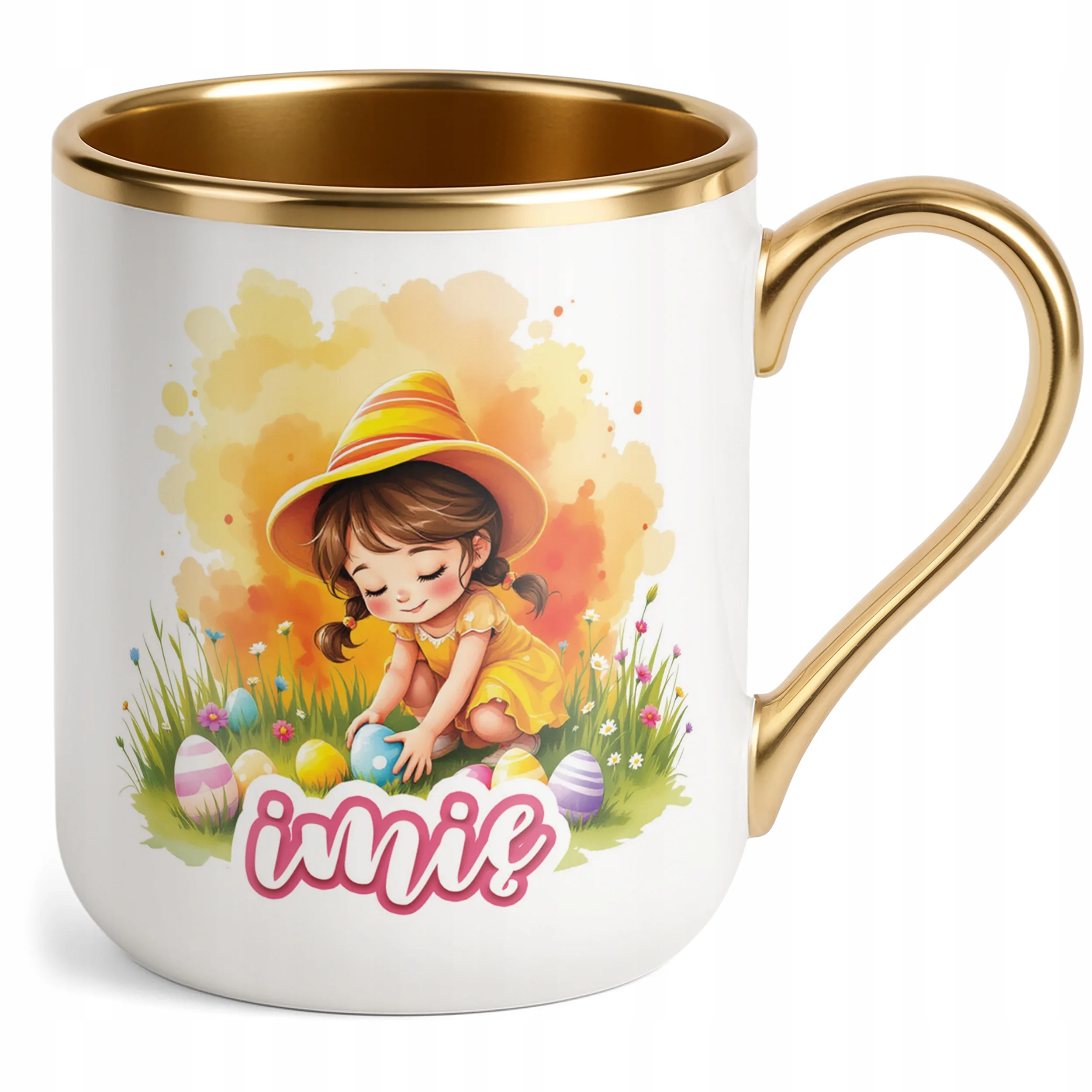 Kubek Premium Złoty Personalizowany Wielkanoc Prezent Pisanki Wiosna