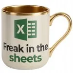 Kubek Premium Złoty Ecru Freak In The Sheet Excel Zabawny Prezent Praca