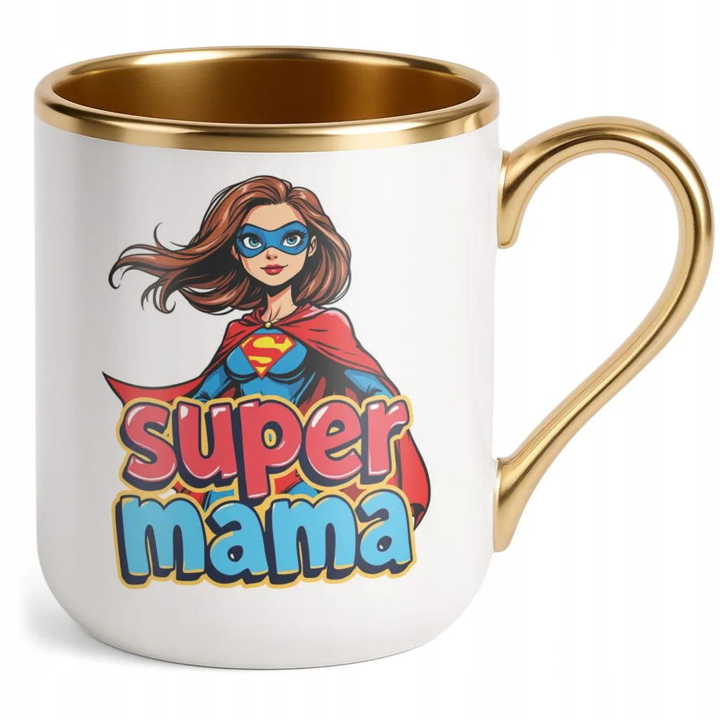 Kubek Premium Złoty Dzień Matki Dla Mamy Prezent Upominek Super Mama