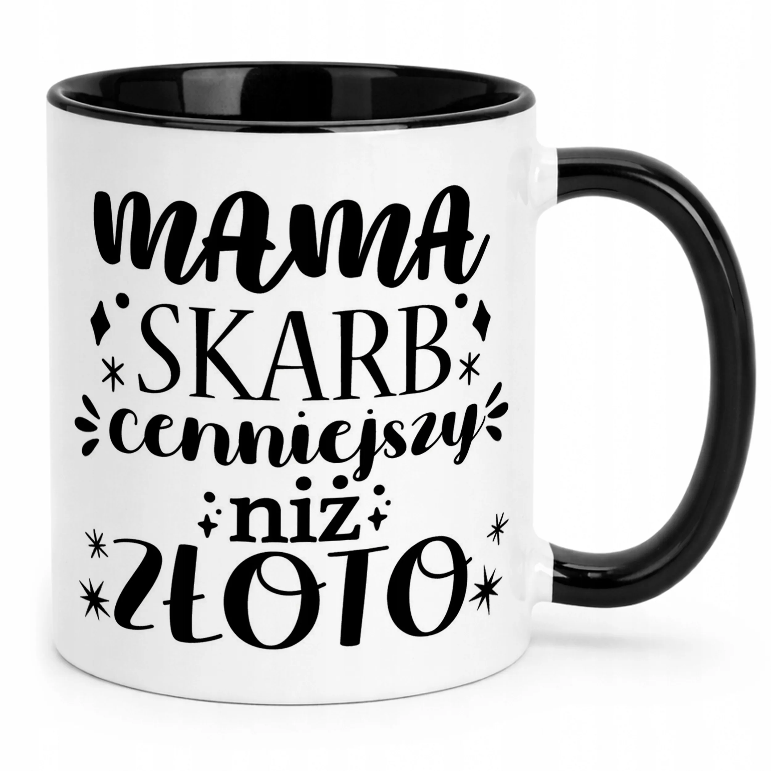 Kubek Czarny Dzień Matki Dla Mamy Prezent Skarb Cenniejszy Niż Złoto