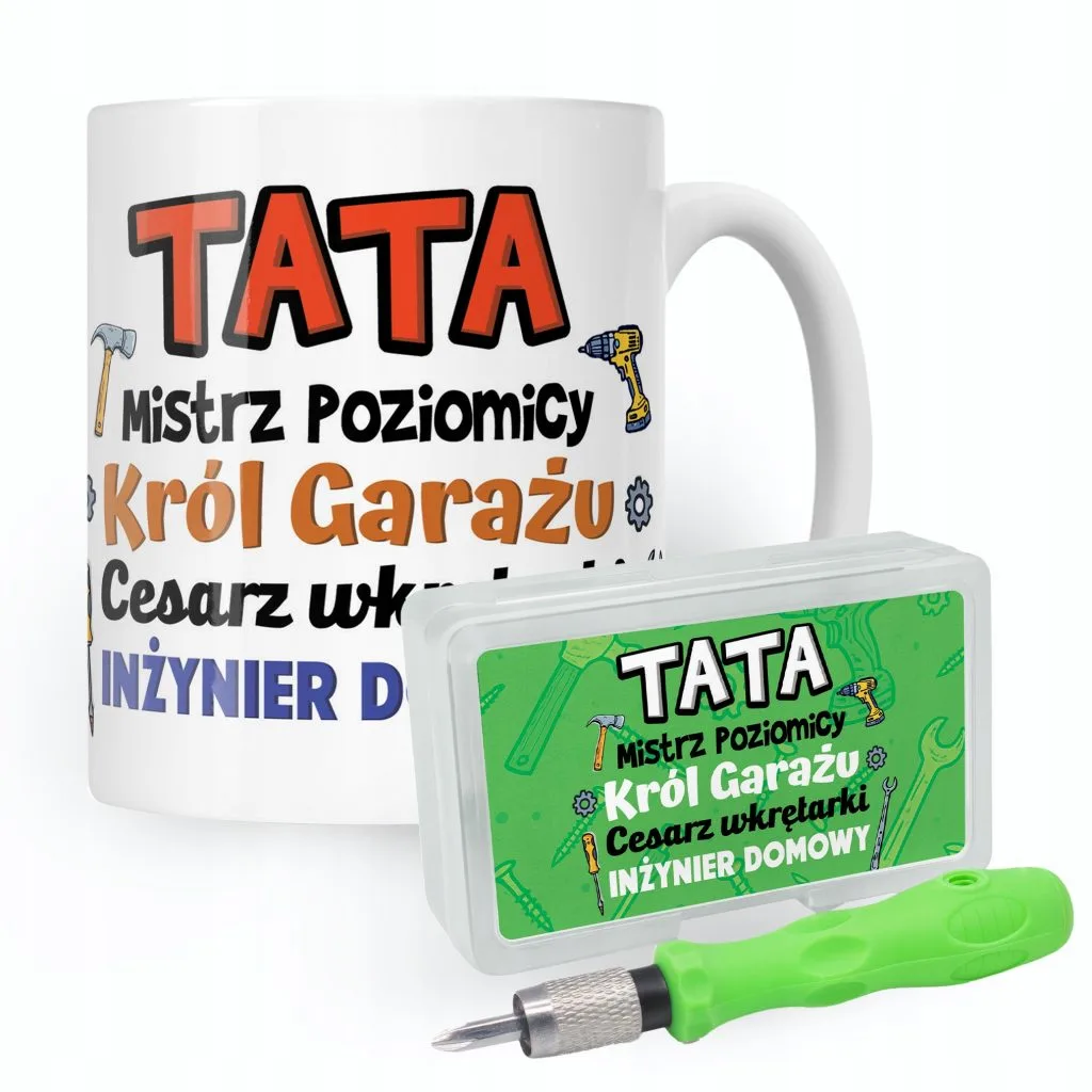 Zestaw Wkrętaków bitów 32w1 + Kubek Dzień Ojca Dla Taty Prezent