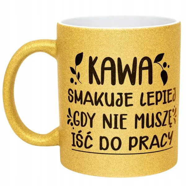Złoty kubek brokatowy Z okazji Emerytury Dla Emeryta Emerytki Prezent