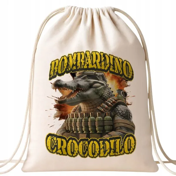 Plecak bawełniany Bombardino Crocodilo viral tiktok brainrot