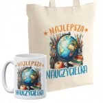 Zestaw kubek + torba z dnem Najlepsza Nauczycielka Dzień Nauczyciela