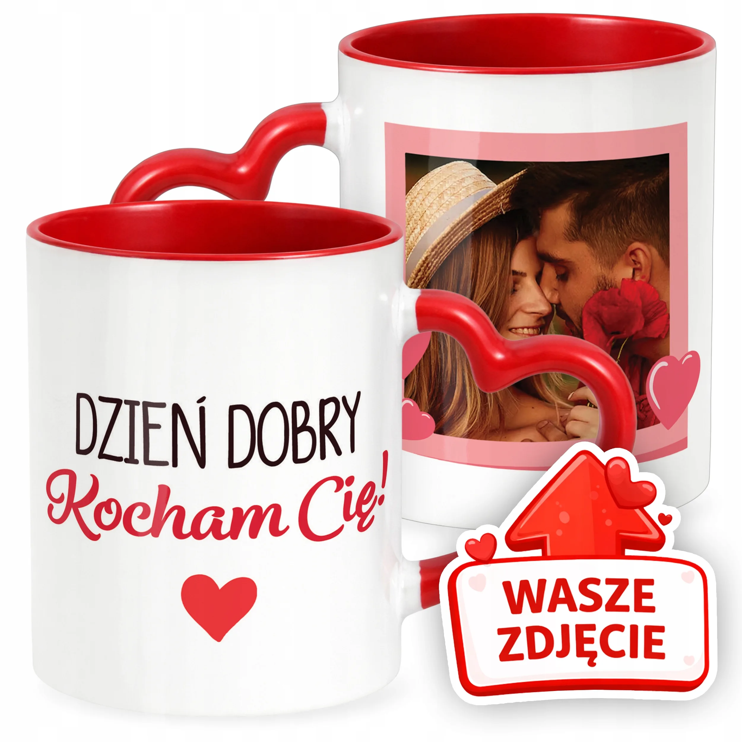 Kubek Walentynkowy Z Własnym Zdjęciem Serce Walentynki Prezent Upominek