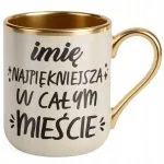 Kubek Premium Złoty Ecru Personalizowany Dzień Kobiet Zabawny