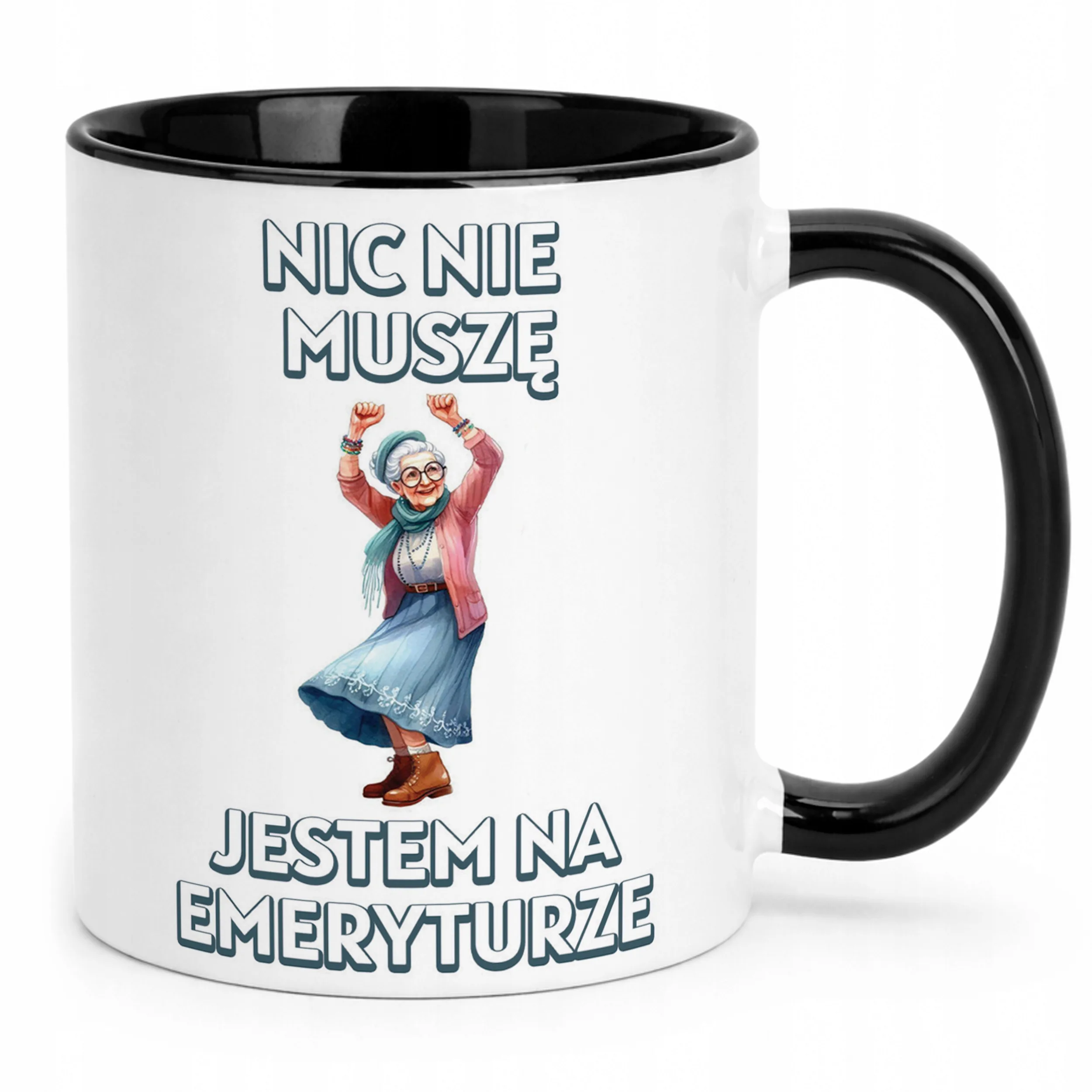 Kubek Czarny Z okazji Emerytury Dla Emerytki Prezent Upominek