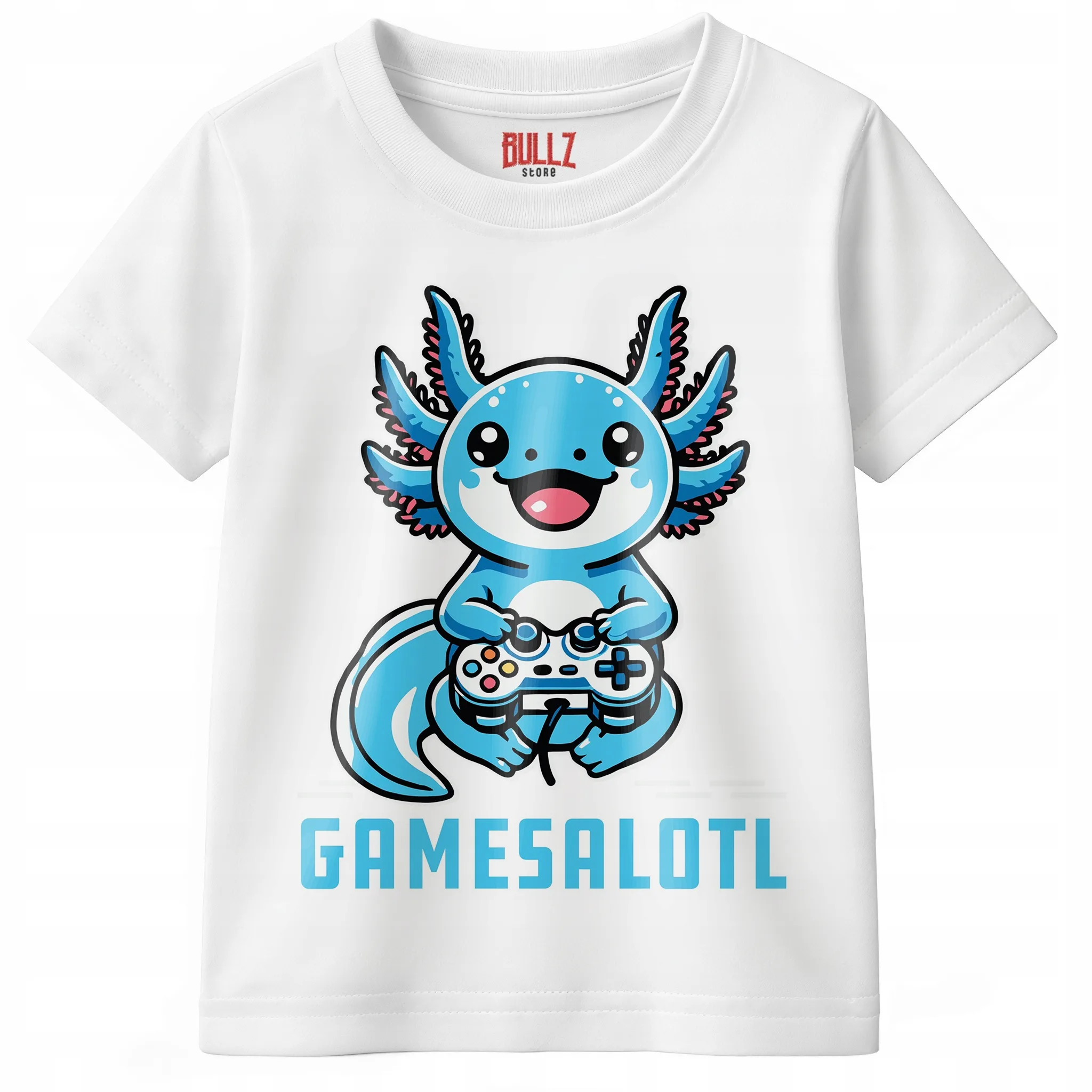 Podkoszulek dziecięcy biały Aksolotl Axolotl Różowe Skrzela