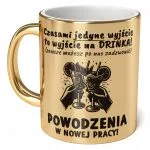 Kubek Złoty ceramiczny 330 ml Na Odejście Z Pracy Prezent Pożegnanie