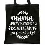 Torba bawełniana czarna na zakupy Dzień Matki Dla Mamy Prezent