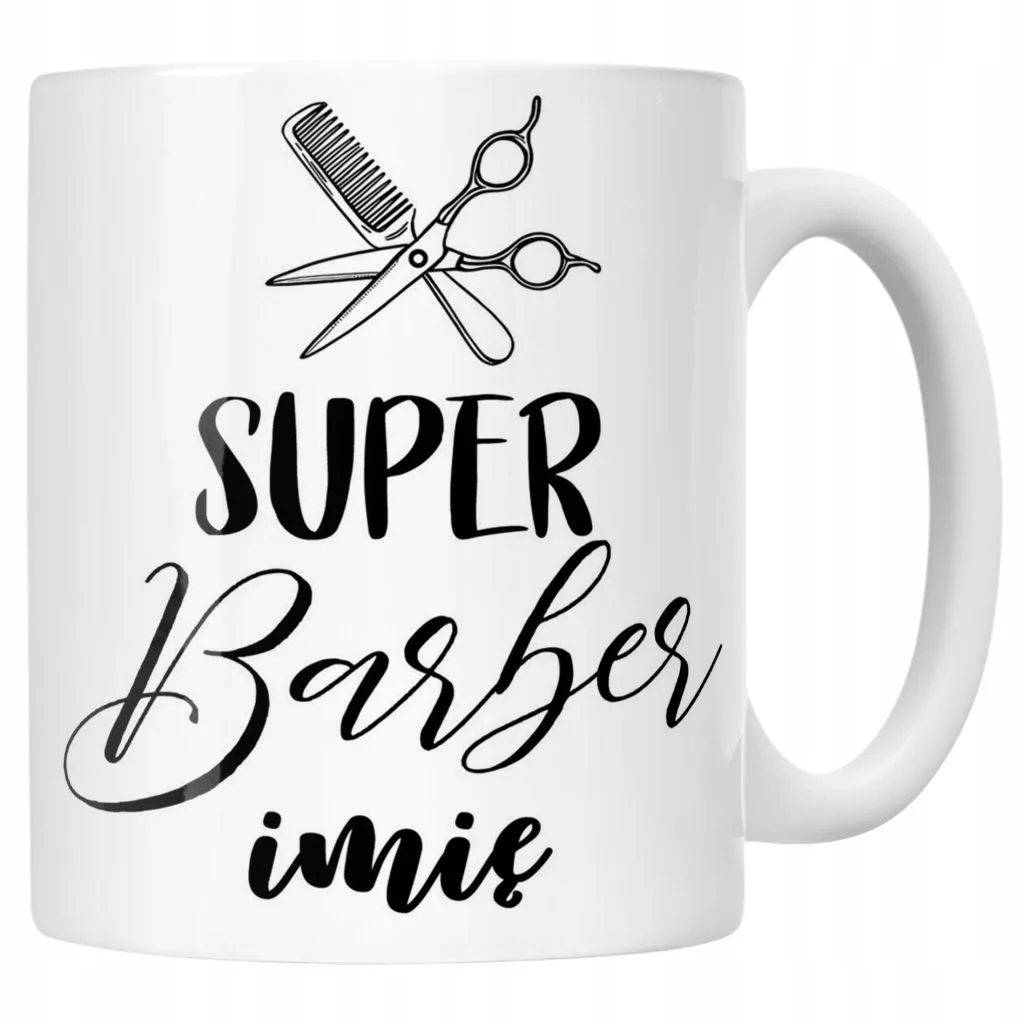 Kubek Ceramiczny Personalizowany Super Barber Dla Barbera Prezent