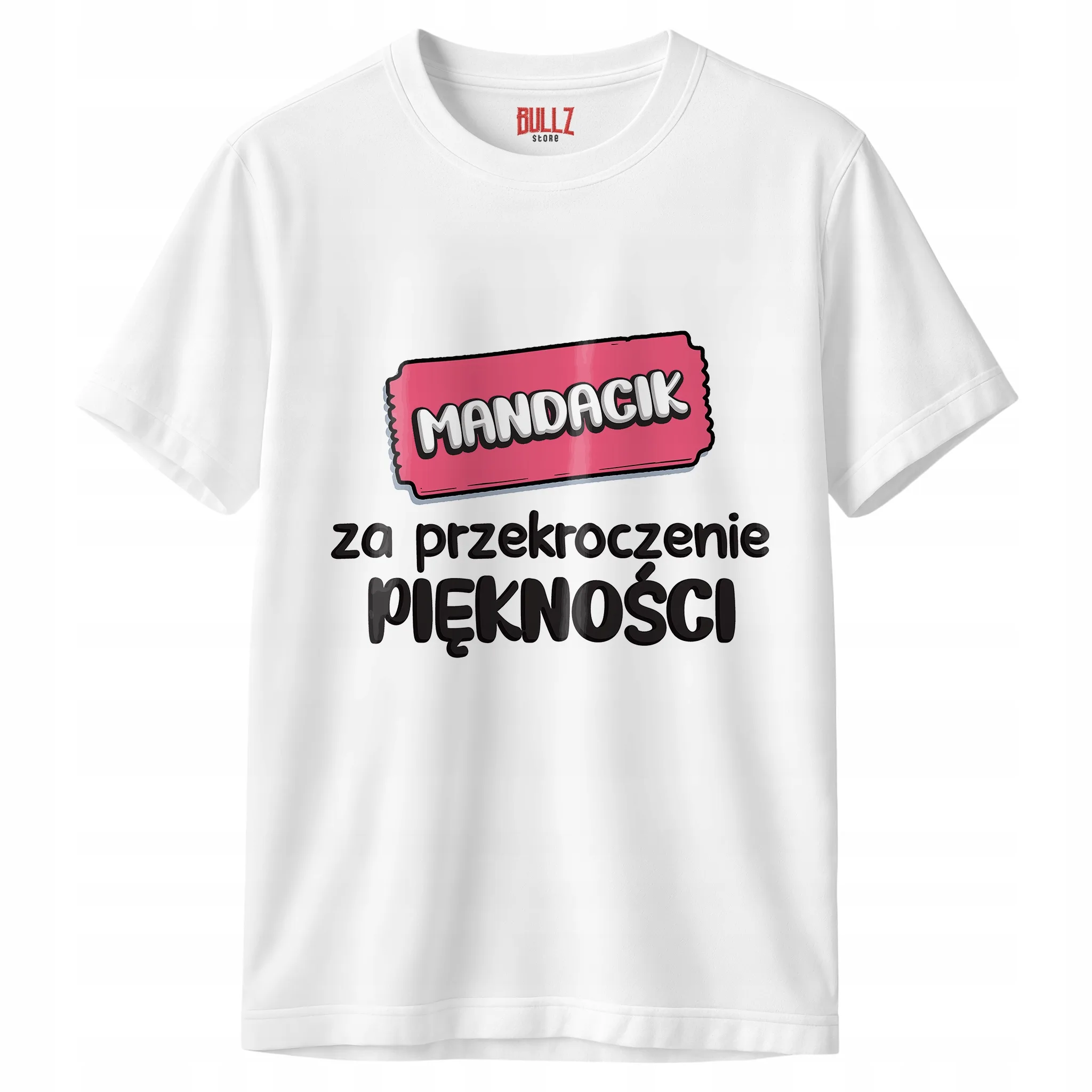 Koszulka biała męska Mandacik Za Przekroczenie Piękności Prezent r. 3XL