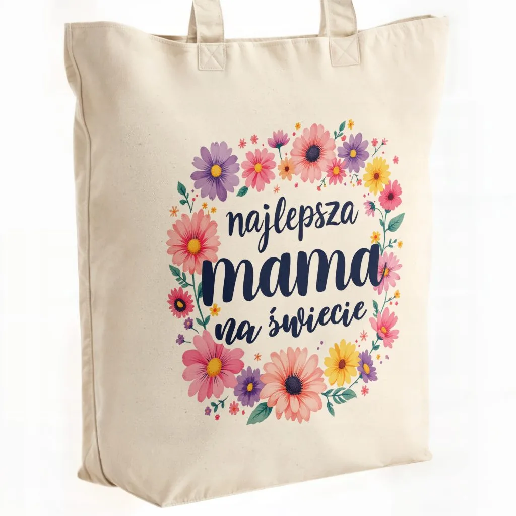Torba bawełniana premium na zakupy Dzień Matki Prezent Najlepsza Mama