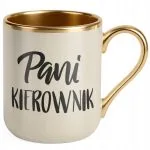 Kubek Premium Złoty Ecru Pani Kierownik Dla Kobiety Praca Prezent