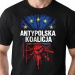 Koszulka czarna męska Antypolska Koalicja Tusk Niemcy Policja r. 3XL