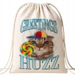 Plecak bawełniany Greetings Huzz viral tiktok brainrot mem