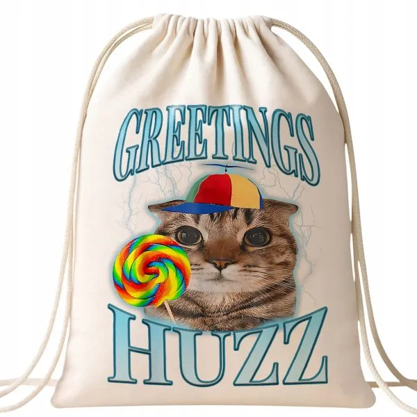 Plecak bawełniany Greetings Huzz viral tiktok brainrot mem