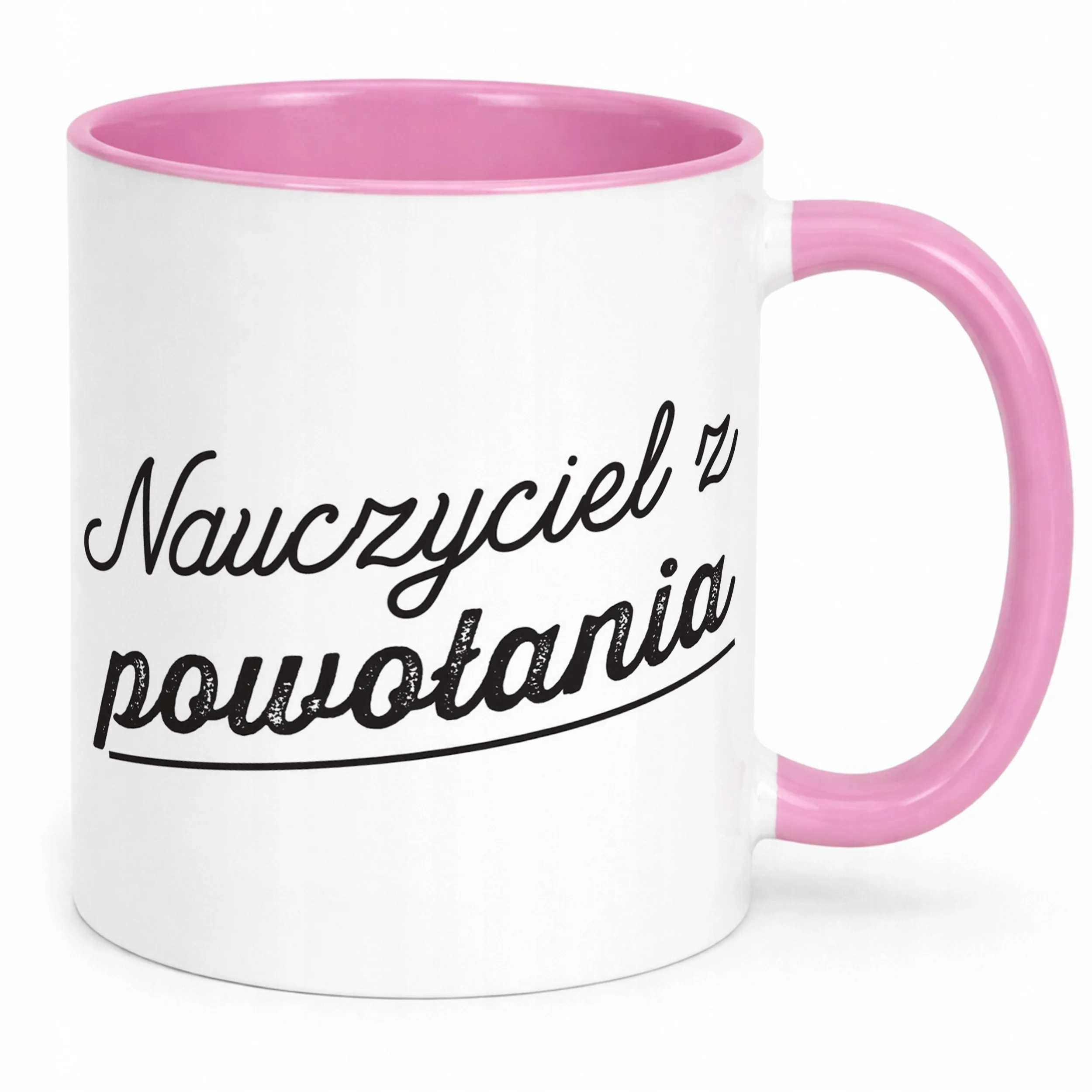 Kubek Różowy Najlepszy Nauczyciel Dzień Nauczyciela Prezent
