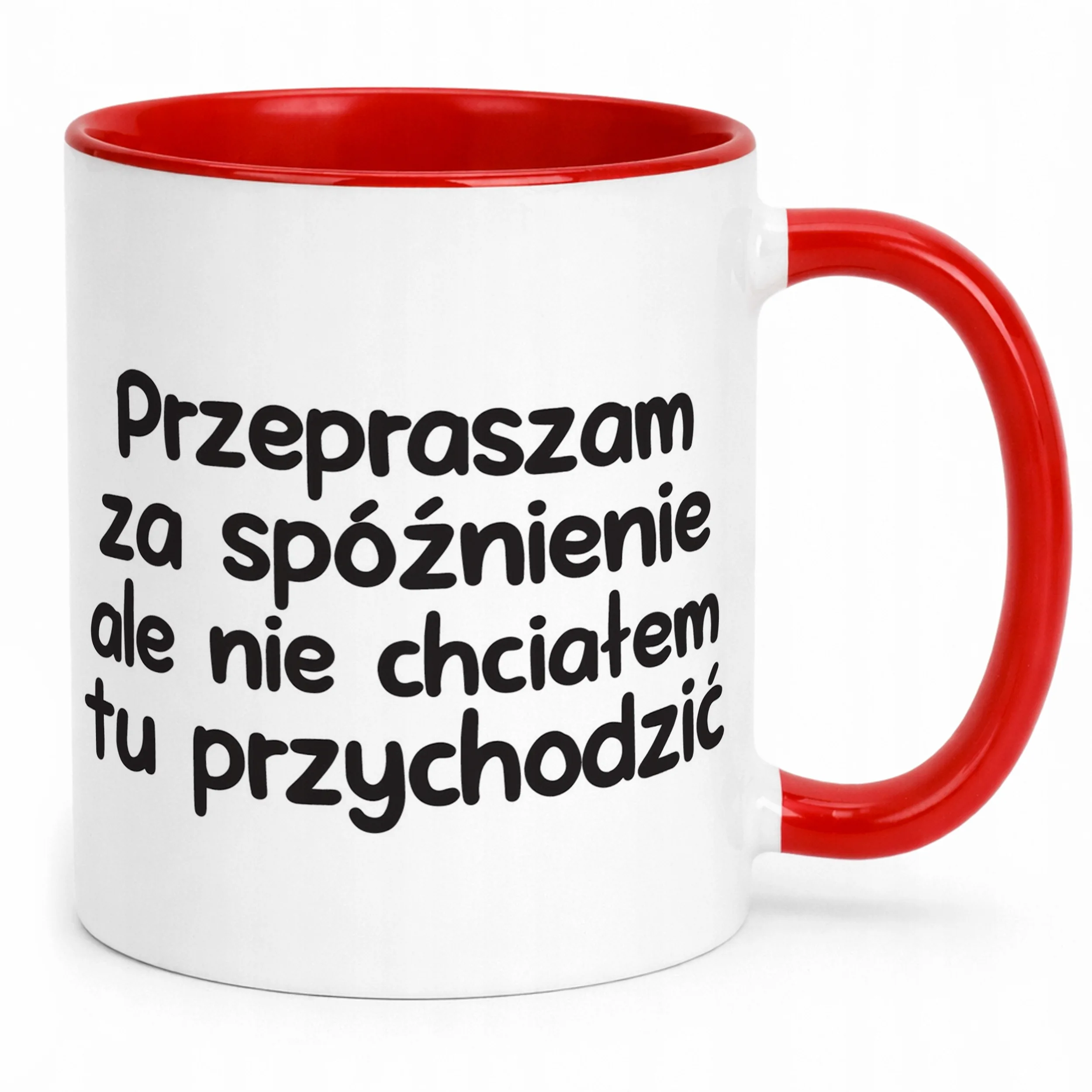 Kubek Czerwony Przepraszam Za Spóźnienie Śmieszny Zabawny Prezent