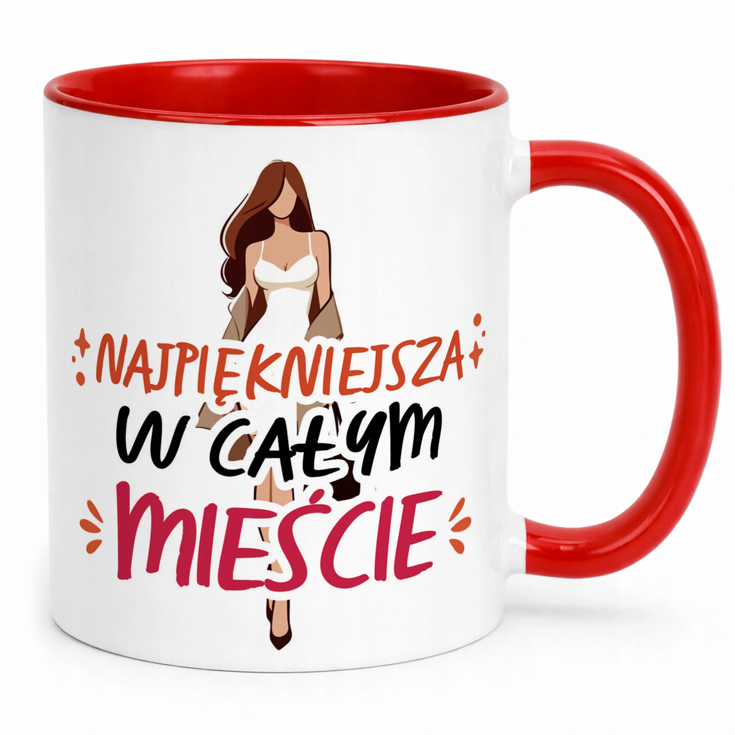 Kubek Czerwony Dzień Kobiet Dla Kobiety Dziewczyny Prezent Upominek