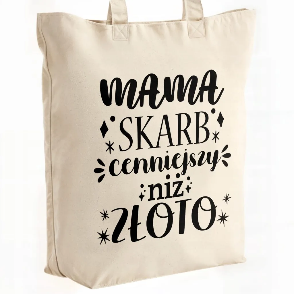 Torba bawełniana premium na zakupy Dzień Matki Prezent Mama Skarb